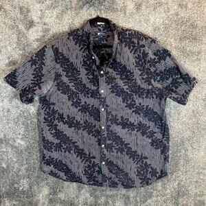 Reyn Spooner Shirt Mens 2XL Blue Aloha Island Hawaiian Floral Classic Button